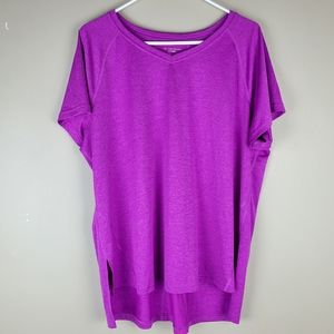 Tek Gear Dry Tech Purple V-Neck Top - Size 1X